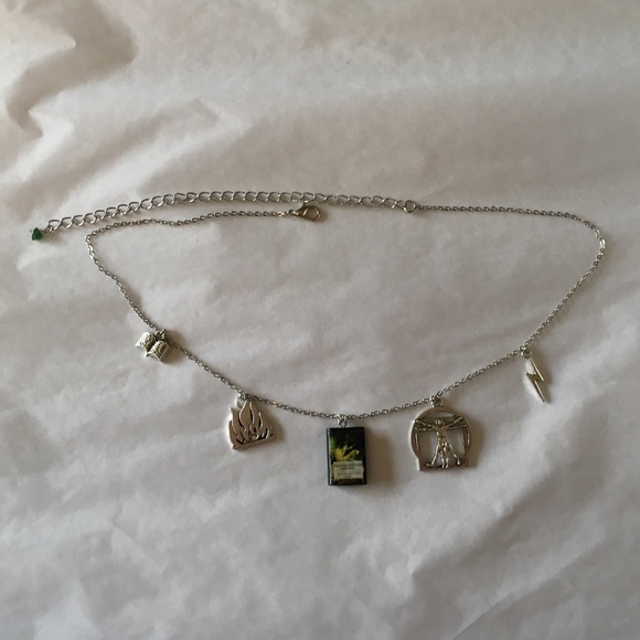 Frankenstein by Mary Shelley Handmade Novel Literature Necklace, Book Cover Fire - Picture 12 of 16